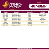 Metrix Premium Front Control Arm Bushing Kit 46748MP fitment